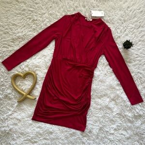 NWT Grace Karin Red Ruched Wrap Dress